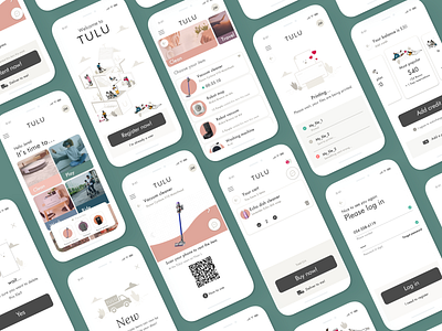 TULU App ux & ui app branding design flat illustration illustrator typography ui ux vector