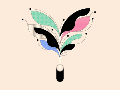 Plant colour dribbble flower form geometric illustration plant shape simple