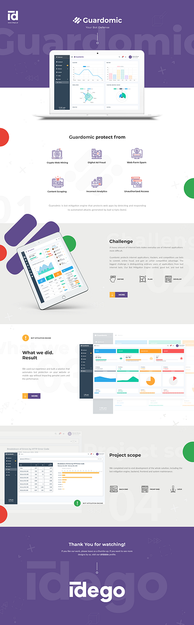 Bot mitigation engine app app design bot case study defence design engine logo purple ui ux web