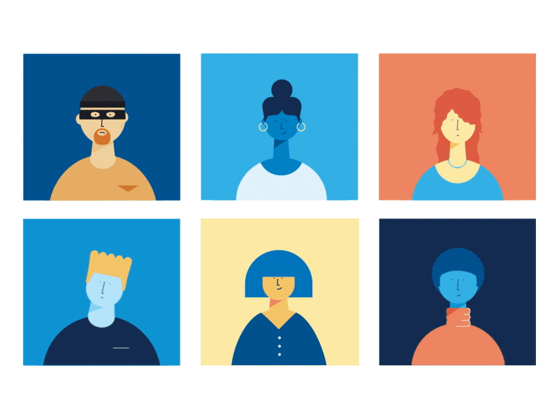 Identiq 2d animation character colors explainer video gif illustration loop motion vector
