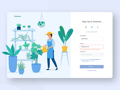 Sign up form register dailyui 001 green login registration form signup