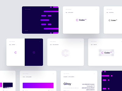 Codex 102 – Brand guidelines 👩🏻‍💼👨🏻‍💼 bit brand branding c code codex dashboard digital document editor gilroy guidelines interface law lawyer minimal typography ui ux violet