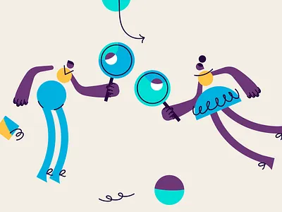 BNA - Error 404 Illustration abstract character design characters ecommerce error 404 fintech geometric humans illustration investigation man payments people research search searching website women