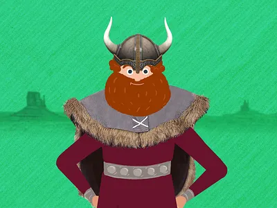 Viking's Pass 2d 2d animation after effects american animation axe behind the scenes character character animation dna gif green card helmet horns illustration loop past viking