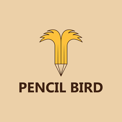 creative modern pencil with bird iconic logo, bird and pencil lo artist beauty bird book branding cartoon eagle education flat flight hotel idea letter line pen pencil school sketch unique writer