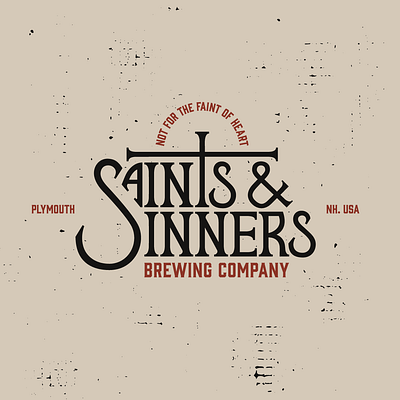 Saints & Sinners Brewing Company brand identity branding brewery company branding creative direction graphic design logo new hampshire restaurant logo saints sinnerschrader wordmark