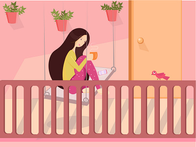 staying at home these days art design flat graphics design icon illustration illustrator logo typography vector