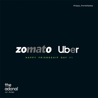 Friendship Day - Zomato & Uber coreldraw illustration minimal