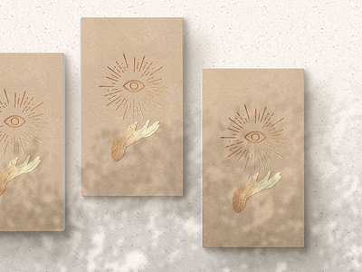 Enlightenment! business card card design digital art dribbble eyes gold foil hands illustration logo design magic mockup women in design