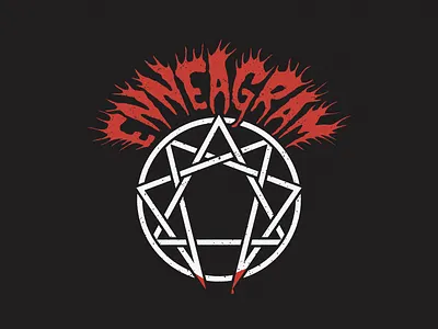ENNEAGRAM × METAL band logo black metal death metal enneagram heavy metal logo metal