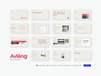 Avlång - Branding Guidelines Presentation Template affinity designer branding clean design instagram keynote design minimalism ui