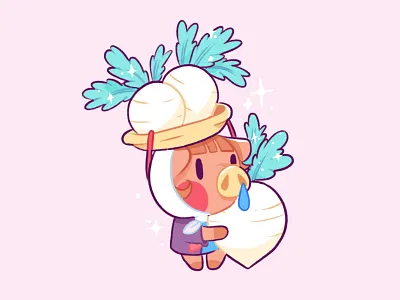 Deisy Mae - Animal Crossing animal crossing character characterdesign deisymae farming illustration ohvalentino pig selling turnip