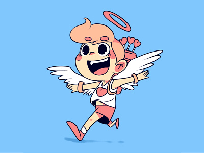 Happiest Cupid Kid angel arrows character animation characterdesign cupid cute illustration kawaii love ohvalentino