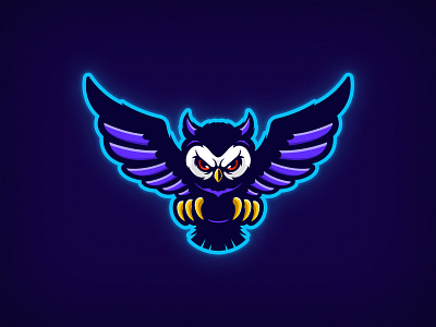 E-sports Owl 2d bird esports logo esports logos flat design fly illutstration minimal owl twitch vector