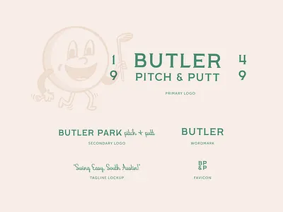 Butler Visual Identity brand design brand identity branding branding design design female designers golf graphic design identity identity design logo logo sytem putting sports texas typography vintage visual design