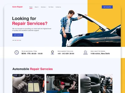 Automobile repair website autorepair car ui creative design homepage responsive uidesign uiux ux research uxdesign website