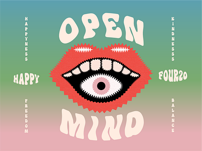 Happy 420 420 eye mouth open mind psychedelic weed