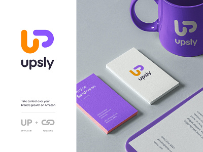 Upsly logo concept amazon branding clean exploration identity logo logo design logotype mark partnership typography unfold up visual identity