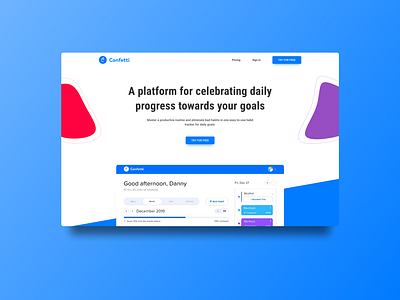 Confetti Website Redesign Concept 2020 clean company digital figma landing page minimal photoshop trending web design website