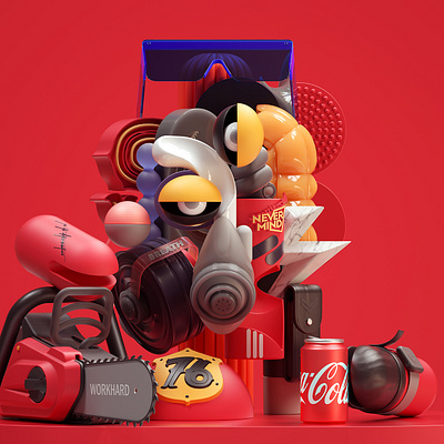 Work Hard 3d adobe art cinema4d design graphic design illustration inspiration modern octane
