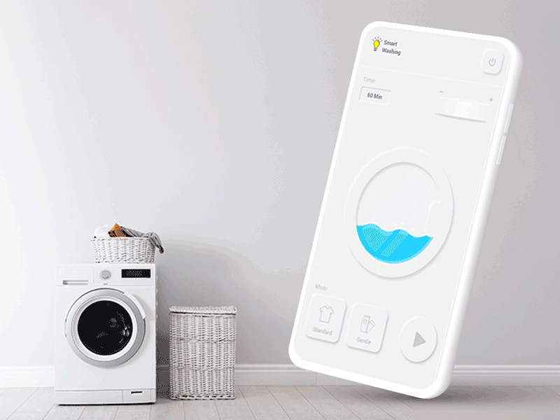 Washing Machine Neumorphism app design appliances design trends neumorphism ui washing machine