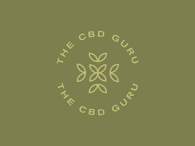 CBD Guru badge cannabis cbd circle green logo logo olive green