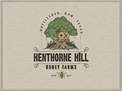 Honey Farm adobe illustrator farm farmers hill honey honey bee honeycomb illustration logo logo design retro design sketch t shirt illustration tree logo vector vector art vector illustration vintage design vintage logo