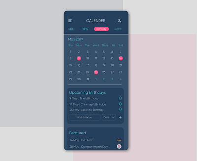 Calendar 038 dailyui design figma ui