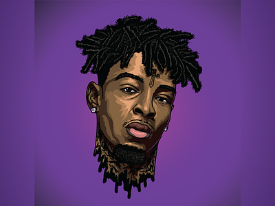 Cartoon Portrait - 21 Savage adobe illustrator cartoon illustration illsutration