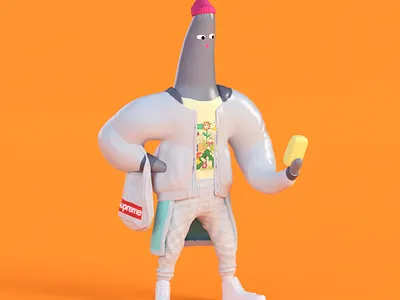 Shopping in Hongdae” - morning warmup 3d character houdini illustration maya redshift render zbrush