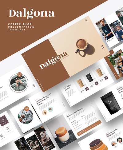 DALGONA – Coffee Shop & Cafe Powerpoint Template bar barista beverage black cafe caffeine cappuccino coffee coffee beans cream cup espresso hipster korean drink milk mocha people