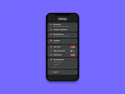 Daily UI 007: Settings app dailyui design flat minimal ui ux