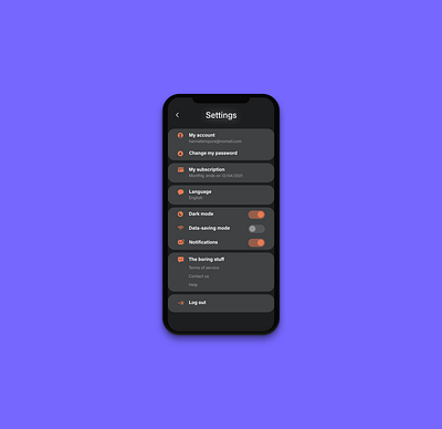 Daily UI 007: Settings app dailyui design flat minimal ui ux