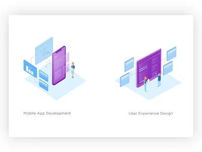 Services isometric illustration app development gradient illustraion isometric isometric illustration user experience