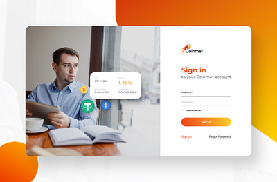 Coinmet Sign In Page - Daily UI 100 Challenge 100 challenge clean coinmet daily day001 design sign in ui ux