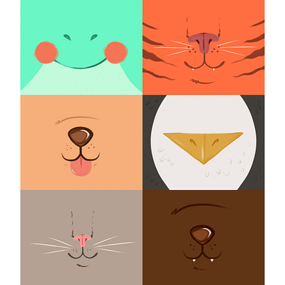 Animal Face Mask Fabric animals digital illustration digital painting illustration kids mask play playful procreate protective mask surface design