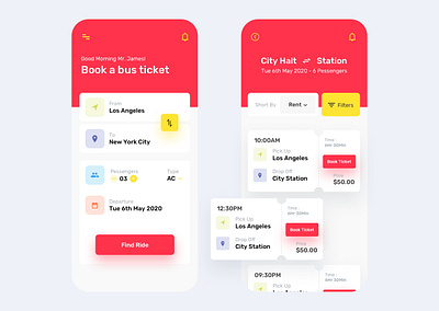 Bus Ride Booking App Design Concept app app ui app ui kit app ui ux figma sketch travelling app ui ui ux design ui ux designer ux