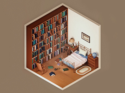 Murph's Room in Interstellar — The Rooms Project 3d 3dart animation c4d design fanart illustration interstellar movies quarantine redshift render space stayhome ui