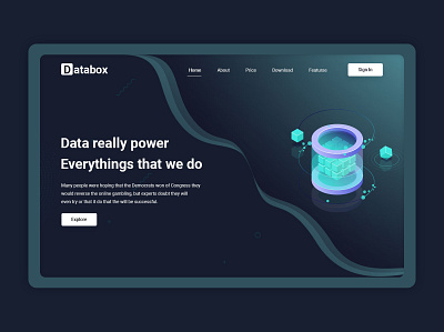 Databox Hero area data data website databox design landing page web ui websites