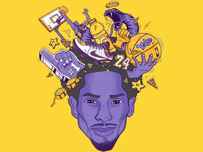 Kobe Bryant tribute illustration art basketball brown color design game gatorade idol illustration ilustración kobe bryant kobebryant lakers los angeles mamba nba nike sketch star superstar