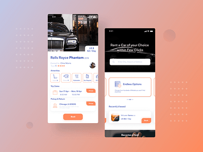 Renti - Car Rental App app app concept app design book booking booking car car car app car auto car rent car rental car rental app choose car ios ios app design rent a car ui uiux ux