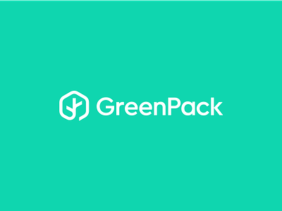 GreenPack box branding cube eco ecologic flower green identity logo modern monoline pack package path tree