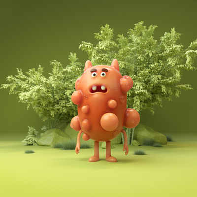 creepy spring 3d c4d character cinema4d