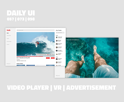 Video Streaming Site // Daily UI Challenge ad banner advertisement advertisement design daily100challenge dailyui dailyui 057 dailyui 073 dailyui 098 dailyuichallenge desktop design friends list uidesign uxdesign video ad video player virtual reality vr web app web design youtube