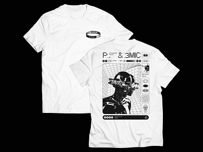 P.&.3MIC — T-Shirt 3d blackandwhite blender3d brutalism cgi design illustration minimalist print t shirt typography