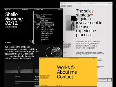 Studio / Designer - Website black bold brutal concept design designer future graphic design landing page minimalist portfolio ui ux web design website