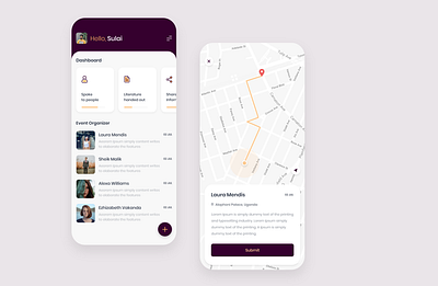 Daily Events and Map Tracking card design dashboard design event landing map view product design tracking ui ui design ux design