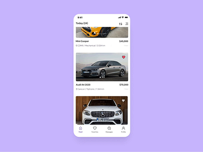 Feed tab for Cambiauto app bottom bar bottom nav card design cards ecommerce ecommerce app feed feeds homepage homepagedesign mobile app design mobile design mobile ui news feed newsfeed product design search tab tabbar ux design