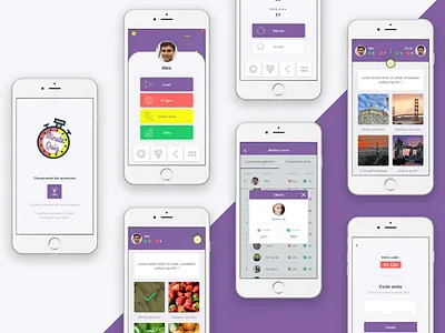 Quizz game app design flat game mobile quizz ui ux