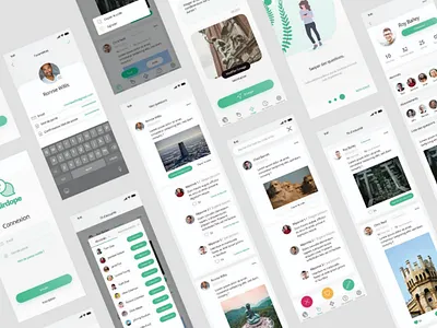Social app app chat design flat mobile social app ui ux